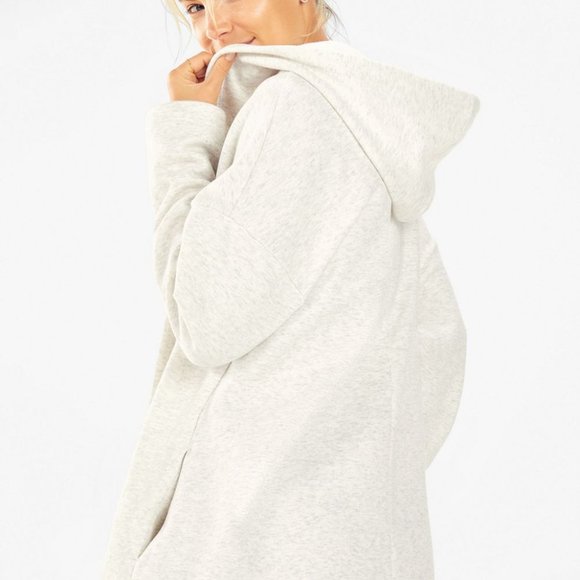 Fabletics Hooded Cardigan Ice Heather M - Picture 2 of 7